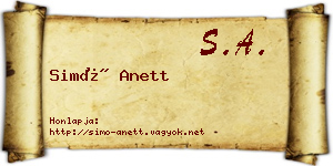 Simó Anett névjegykártya